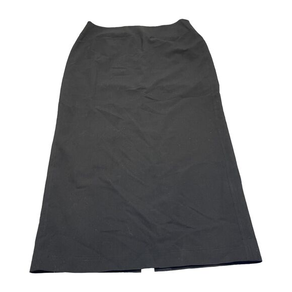 Josephine Chaus A-Line Skirt Women's 12 Black Lined Polyester Stretch Back Slit - Picture 1 of 7